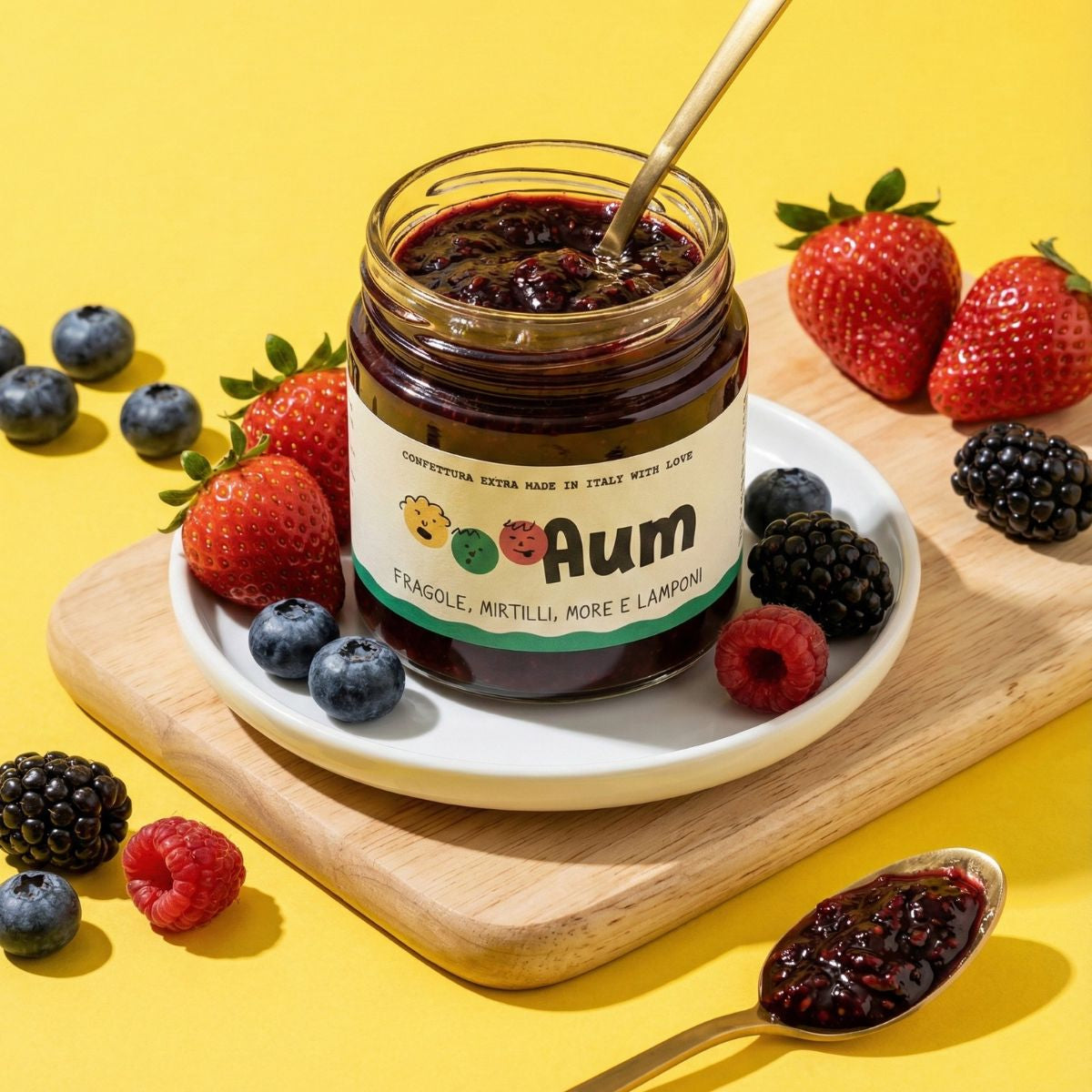 Confettura Extra ai Frutti di Bosco (Fragole, Mirtilli, More e Lamponi) - Aum